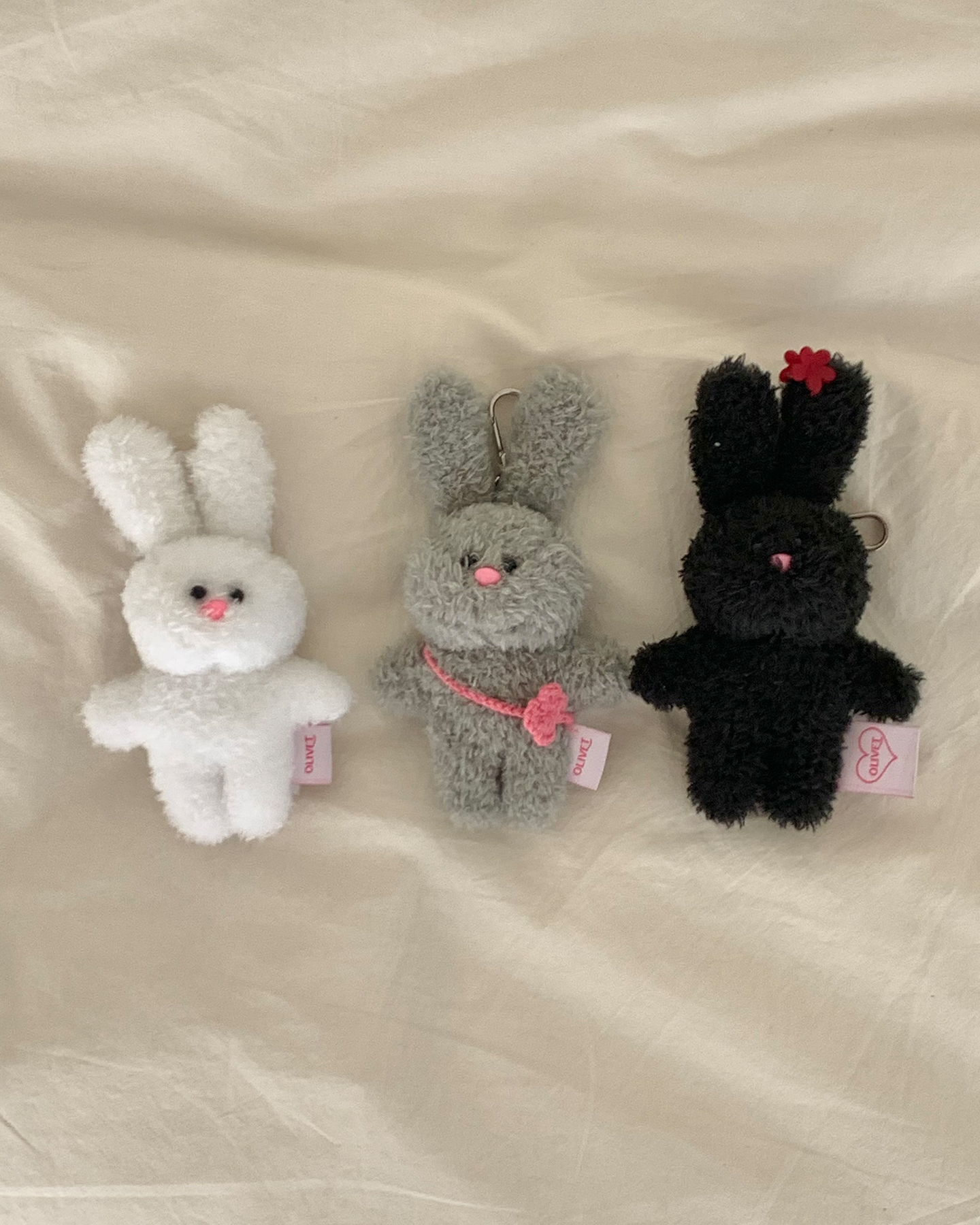 Olivet mini fluffy rabbit keychain (뽀글 올톡이)