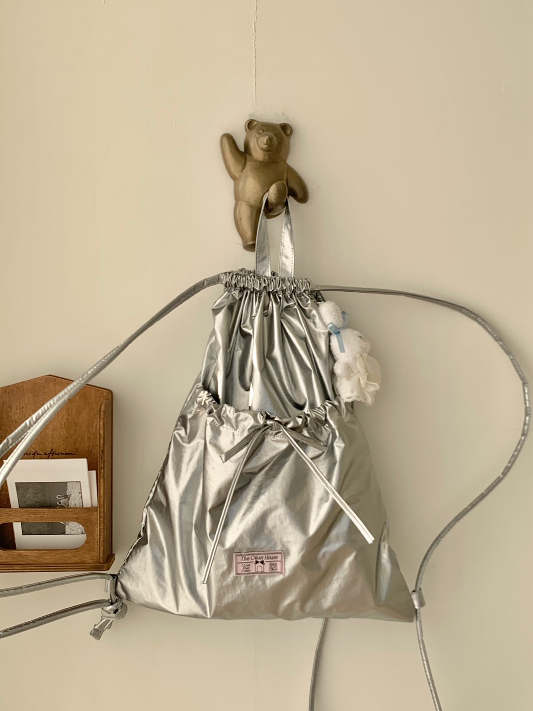 (단종) ribbon string bag (silver)