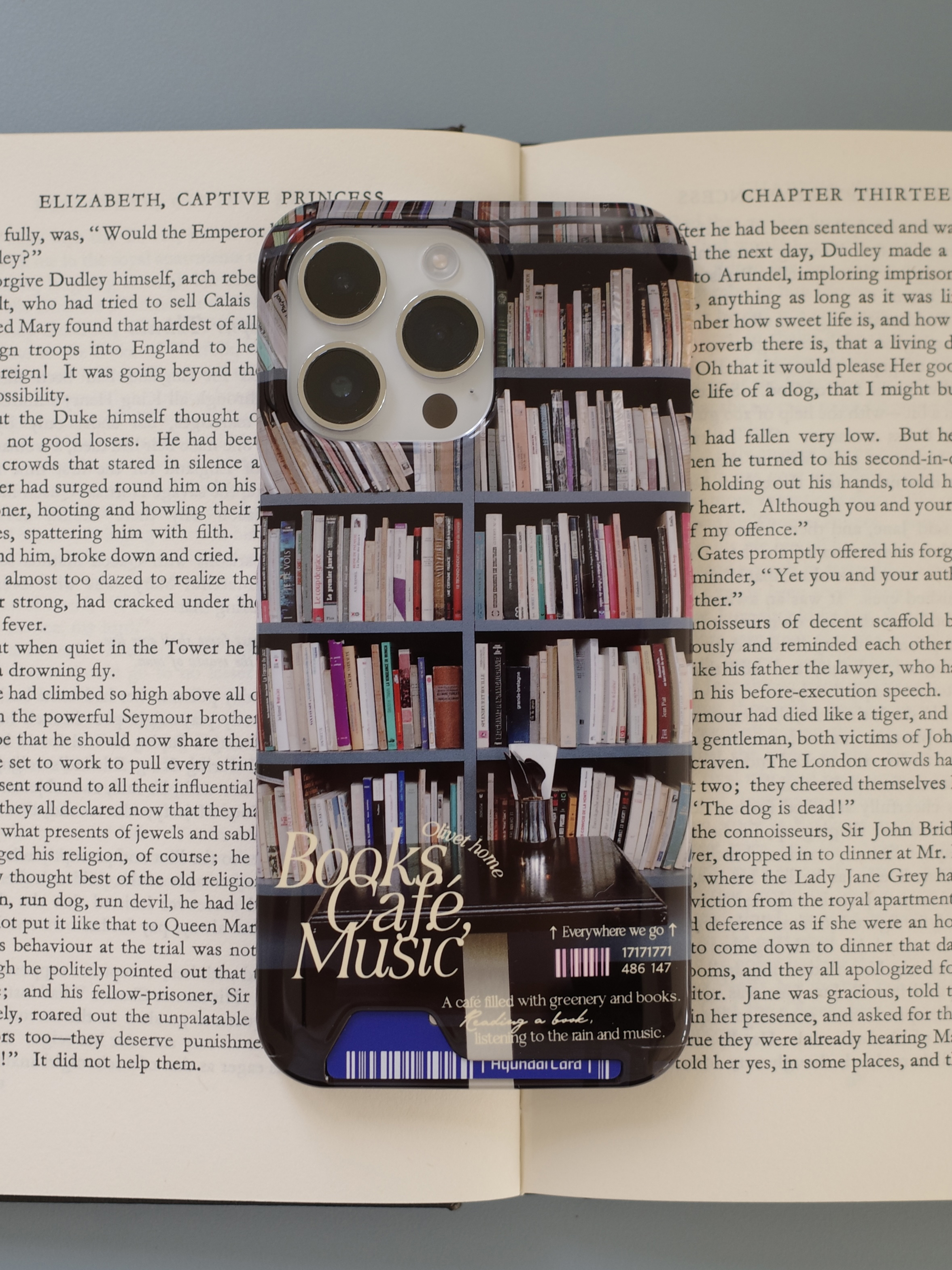 books, cafe, music case (card/ epoxy)
