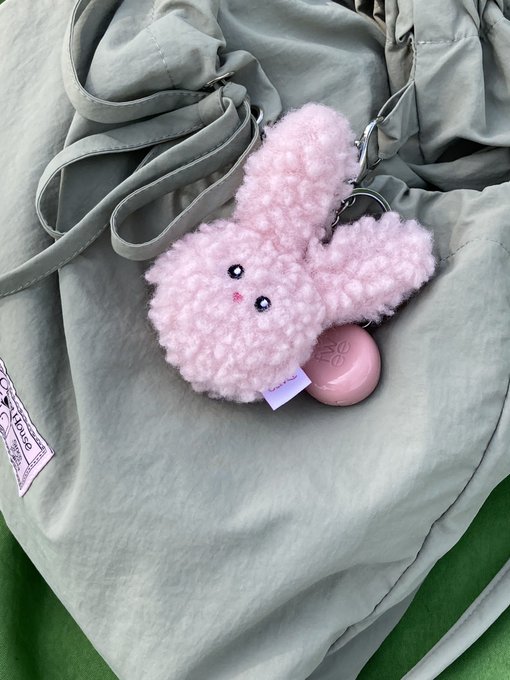 Olivet rabbit face keychain (올톡이) - pink
