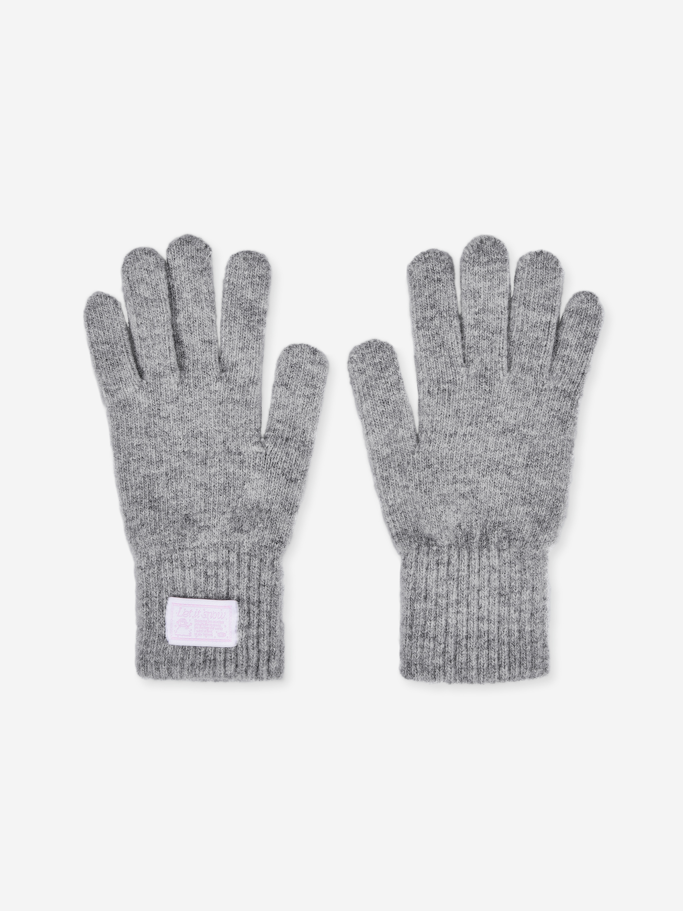 let it snow label gloves (grey)
